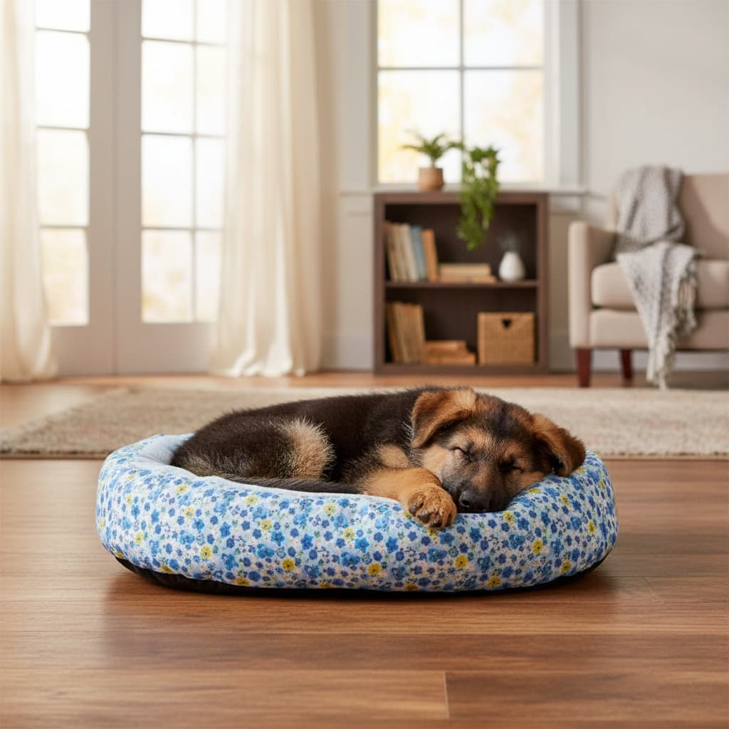 coussin bleu berger allemand chiot