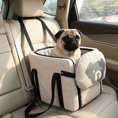 carlin beige sac de transport pour chien voiture beige siege arriere ceinture securite