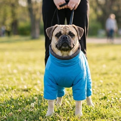 carlin parc manteau chien impermeable reflechissant bleu