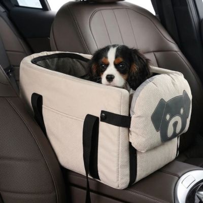 cavalier king charles beige sac de transport pour chien voiture beige siege arriere motif ours