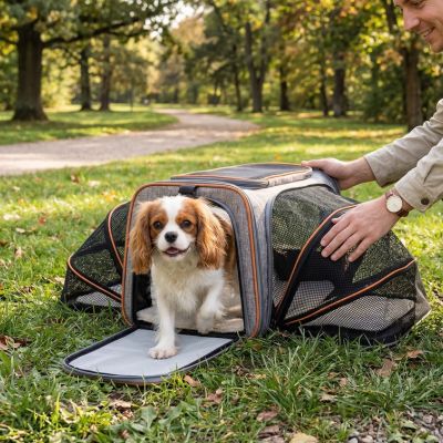 cavalier king charles parc sac de transport pour chien extensible ouvert