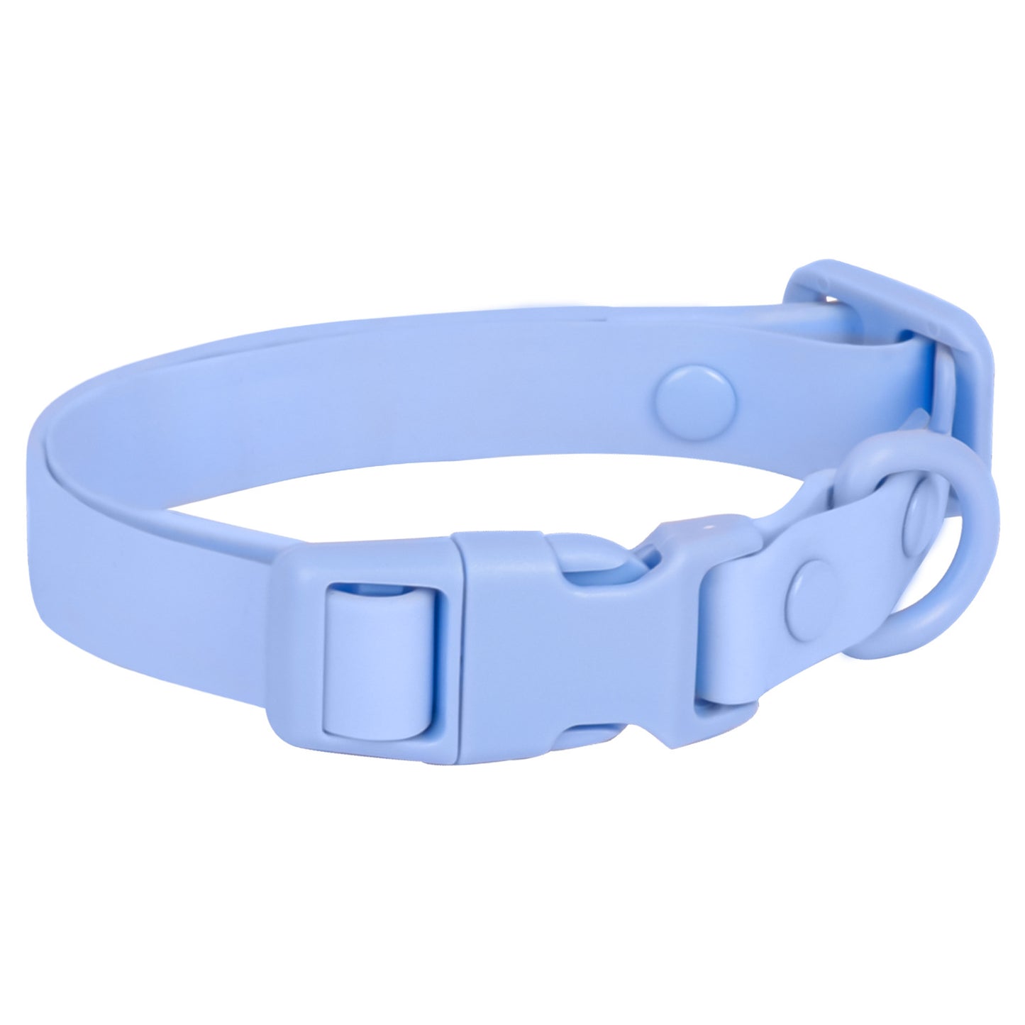 collier chien impermeable bleu pvc fond blanc