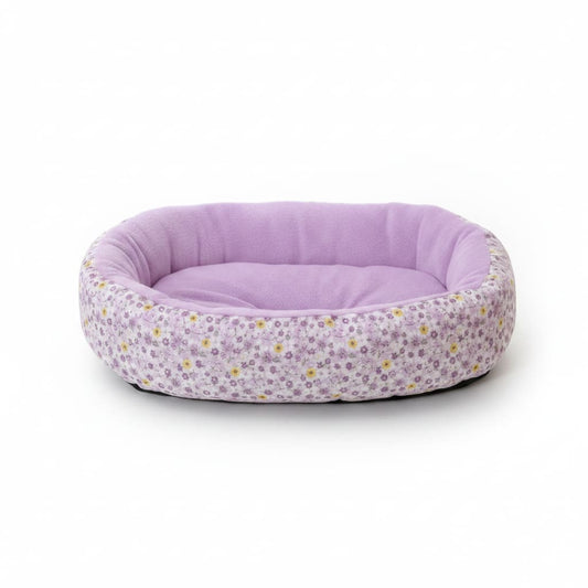 coussin pour chien donut floral mauve fond blanc