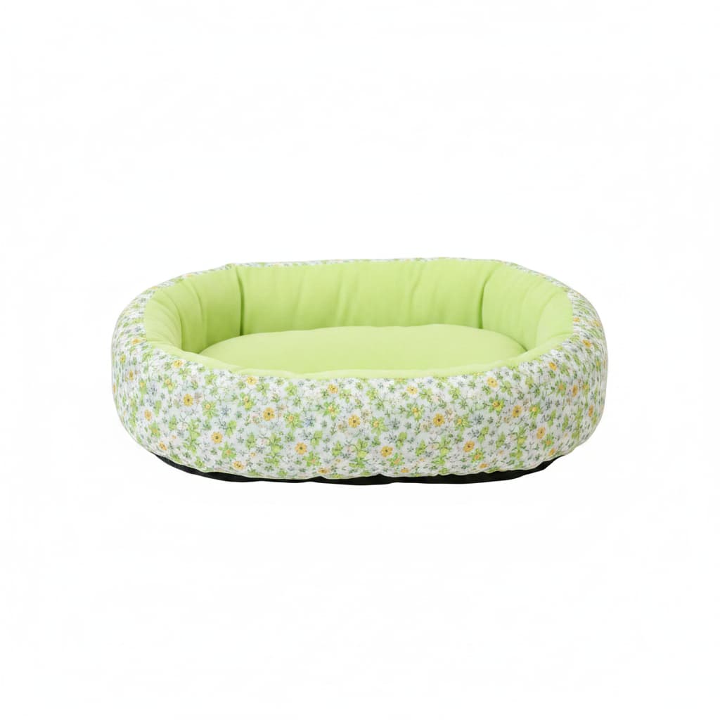 coussin pour chien donut floral vert fond blanc