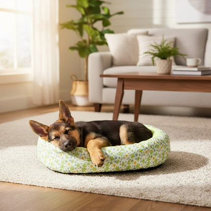 coussin pour chien floral vert berger allemand chiot
