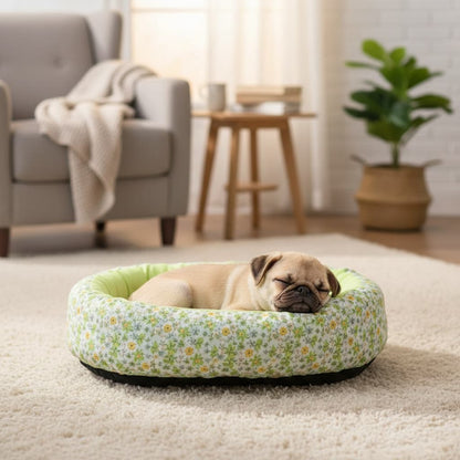 coussin pour chien floral vert carlin chiot