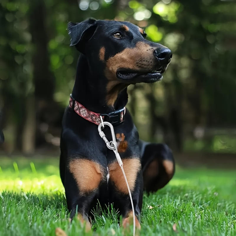 dobermann attacher laisse cable pour chien
