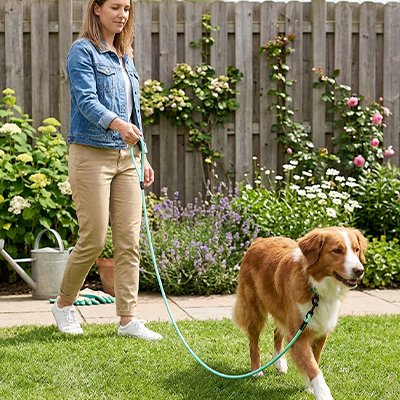 femme nova scotia duck jardin laisse pour chien vert menthe
