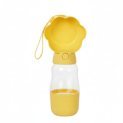 Gourde Chien 2 en 1 – Eau et Nourriture, Anti-Fuite | Jaune