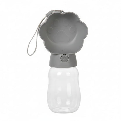 gourde chien 380ml gris couvercle bol