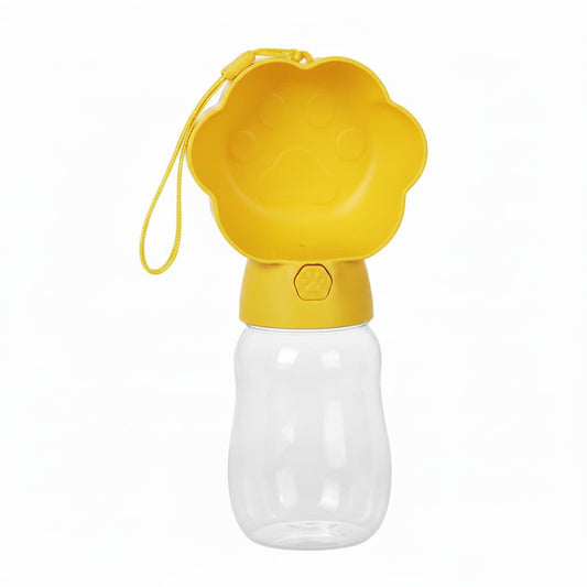 Gourde Chien 2 en 1 – Eau et Nourriture, Anti-Fuite | Jaune