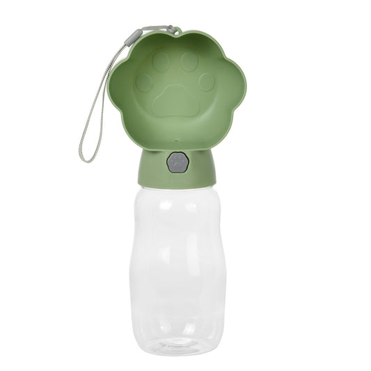 gourde chien 380ml vert fond blanc
