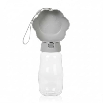 gourde chien 530ml gris couvercle bol