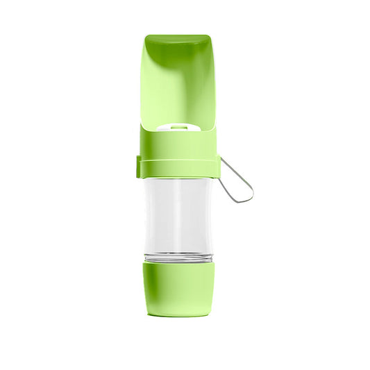 gourde pour chien 2 en 1 vert menthe bol pliable fond blanc