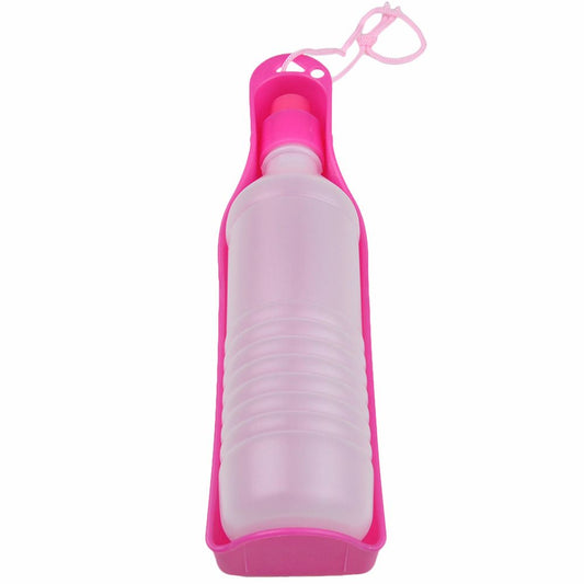 gourde pour chien portable anti fuite rose fuchsia fond blanc