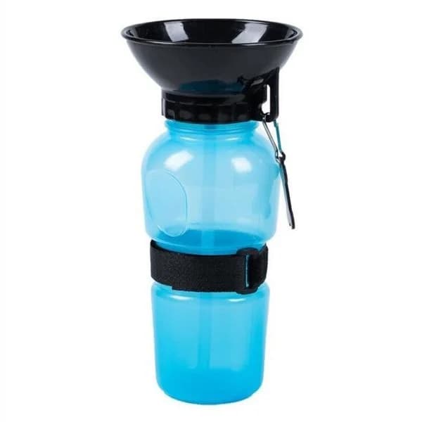 gourde pour chien portable bol haut bleu clair fond blanc