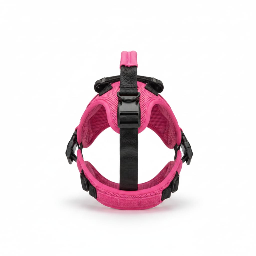 harnais chien rose fuchsia fond blanc
