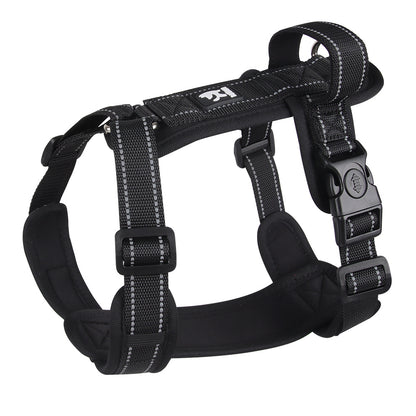 harnais pour petit chien reflechissant noir