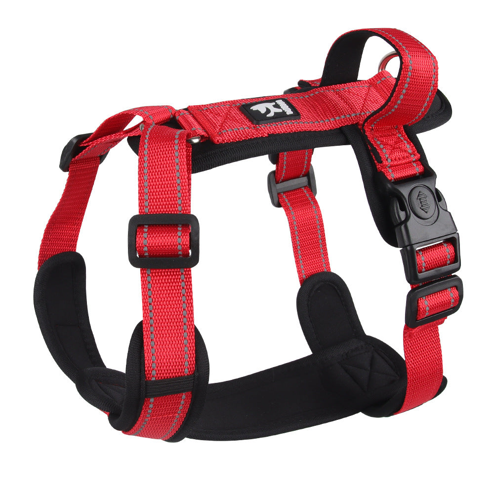 harnais pour petit chien reflechissant rouge