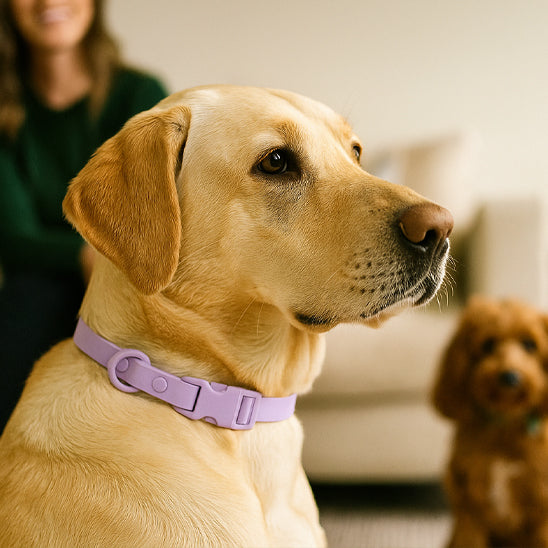 labrador collier chien impermeable violet