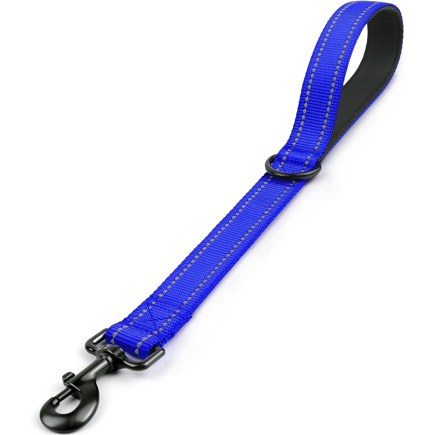 laisse chien ajustable reflechissante bleue fond blanc