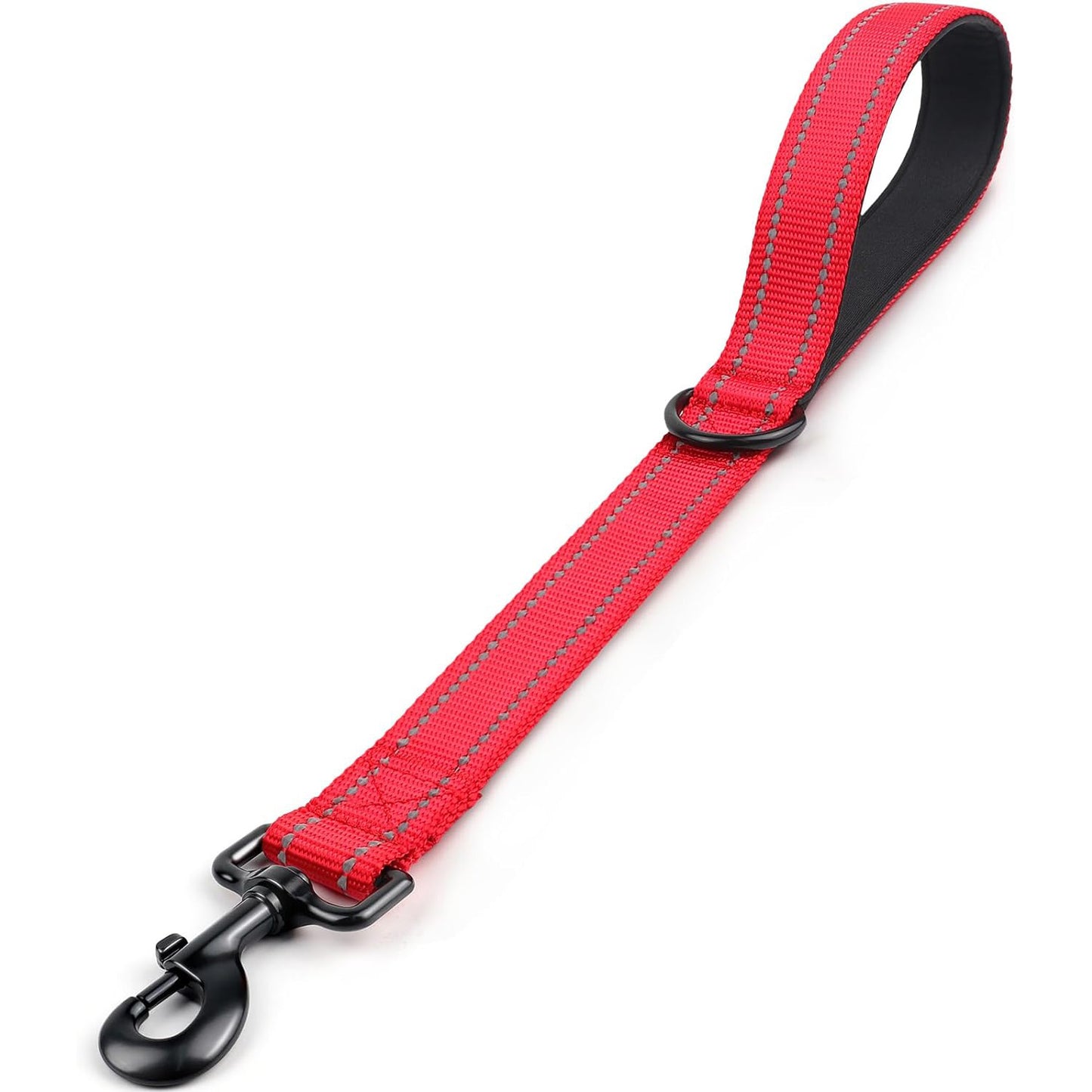 laisse chien ajustable reflechissante rouge fond blanc
