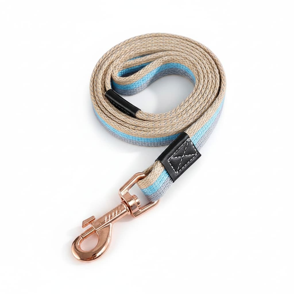 laisse pour chien longue robuste bleu fond blanc