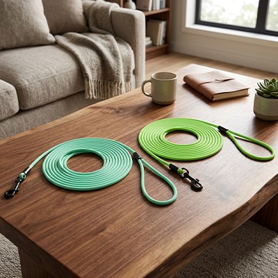 laisses pvc vert menthe vert fluo table bois laisse pour chien