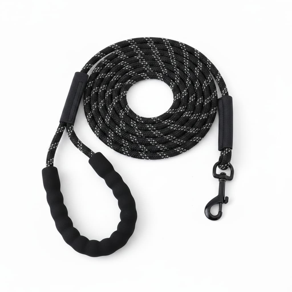 longe pour chien longue laisse noir fond blanc