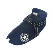 manteau chien impermeable harnais integre bleu marine