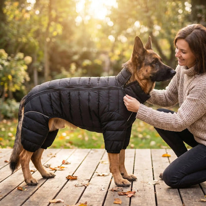 manteau pour chien 4 pattes noir berger allemand maitresse terrasse