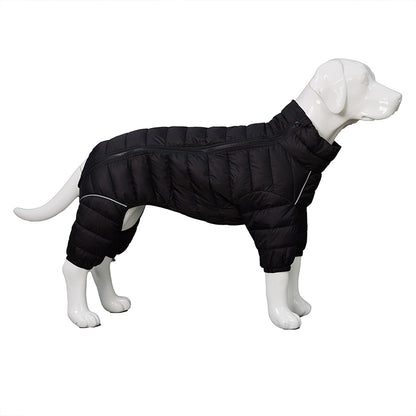 manteau pour chien 4 pattes noir fond blanc
