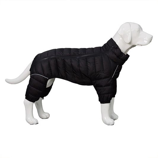 manteau pour chien 4 pattes noir fond blanc