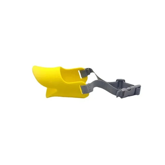museliere chien silicone jaune fond blanc