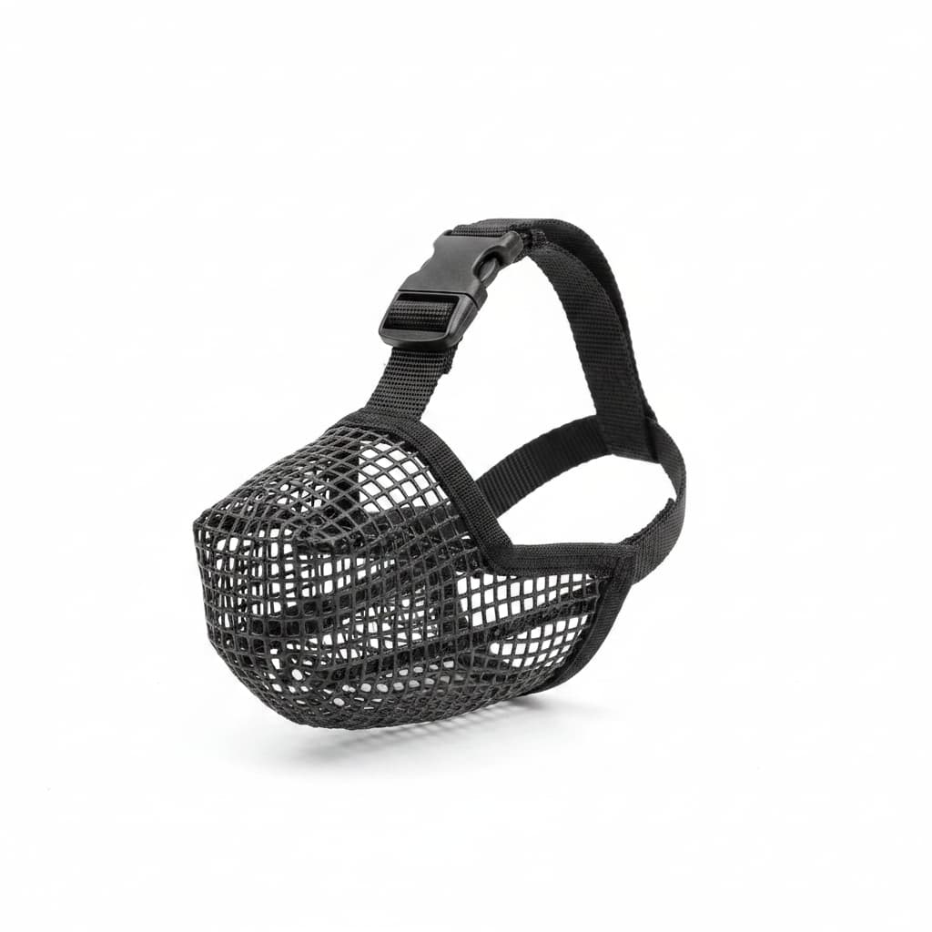 museliere pour chien maille noire respirante fond blanc