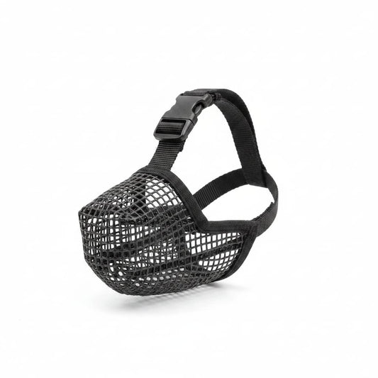 museliere pour chien maille noire respirante fond blanc
