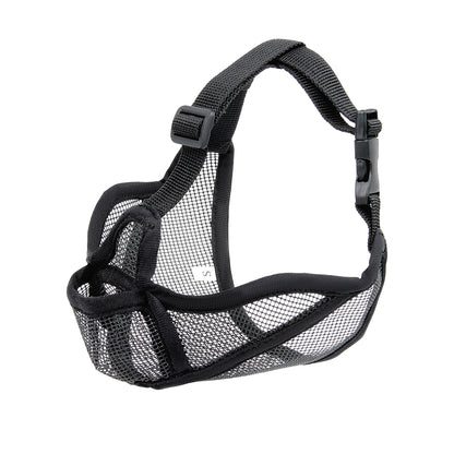 museliere pour chien museaux courts noir maille respirante fond blanc