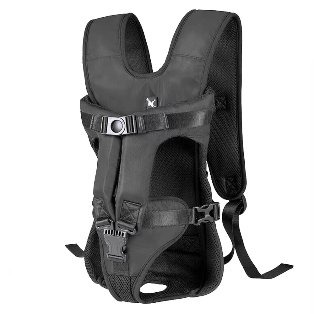 sac a dos transport chien ventral noir fond blanc