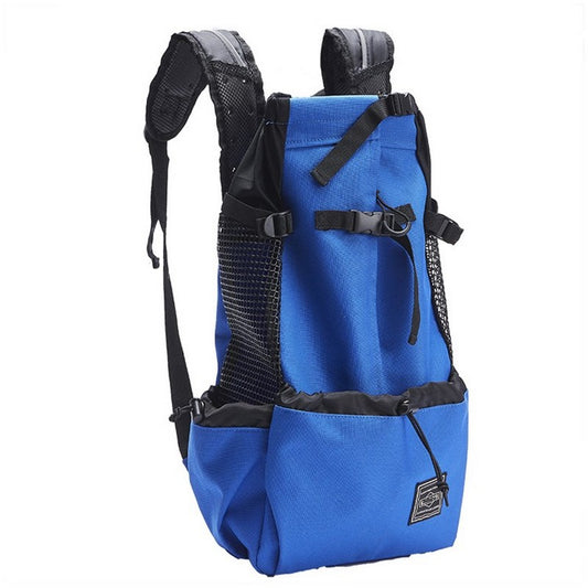 sac de transport chien bleu fond blanc