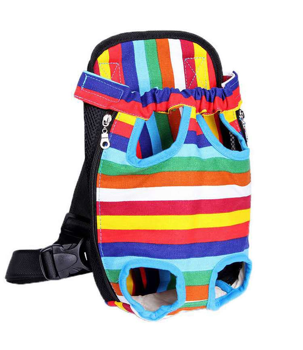 sac de transport chien multicolore fond blanc