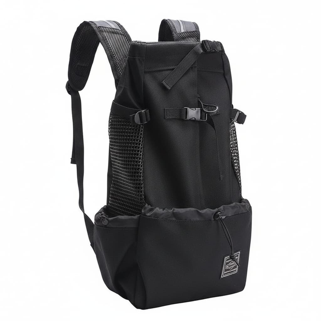 sac de transport chien noir fond blanc