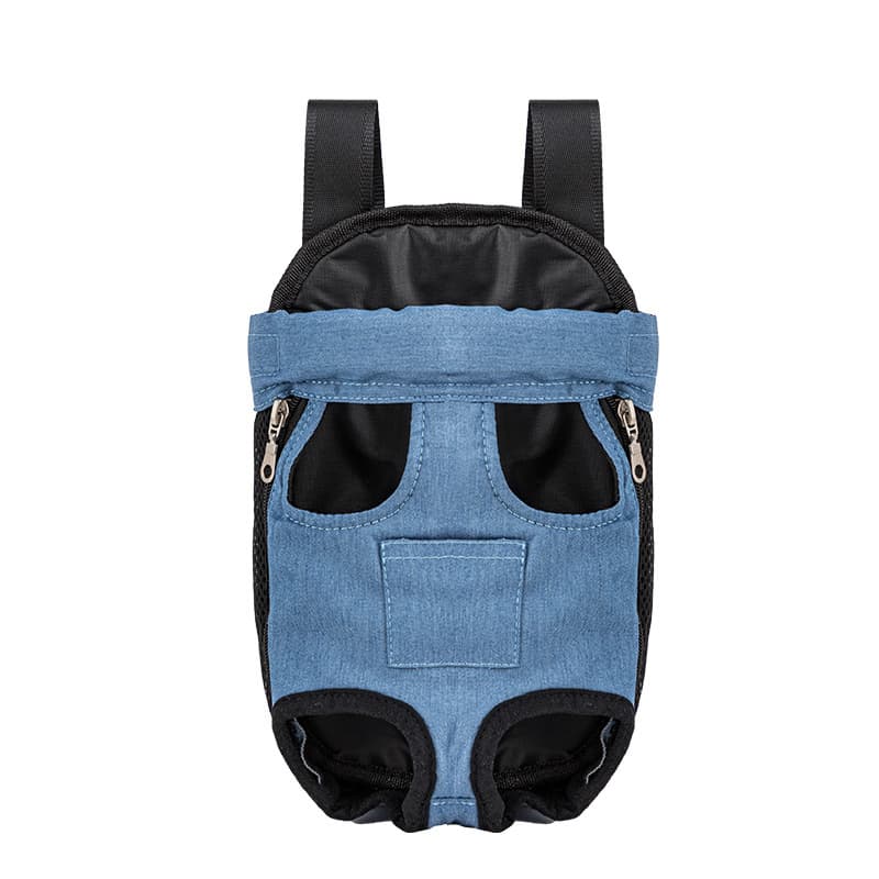 sac de transport chien nylon bleu jeans fond blanc