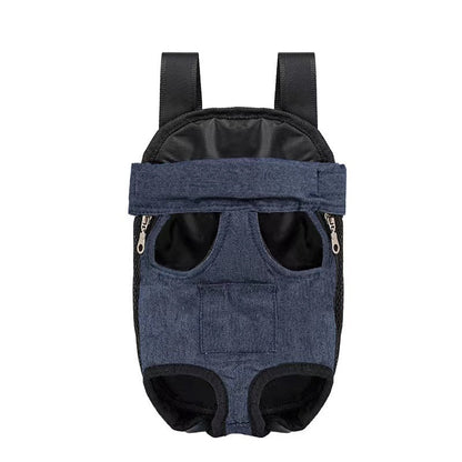 sac de transport chien nylon bleu marin fond blanc