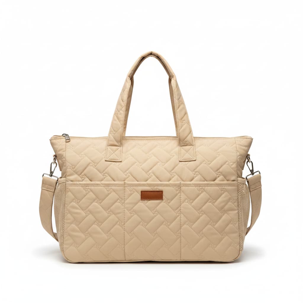 sac de transport pour chien nylon beige fond blanc