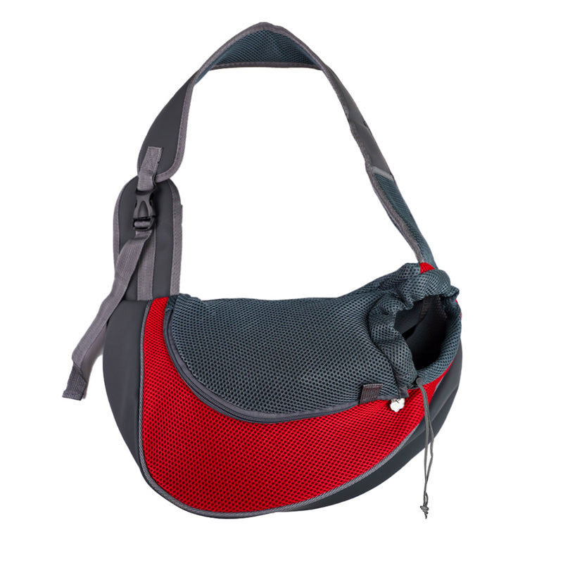 sac transport chien bandouliere rouge fond blanc