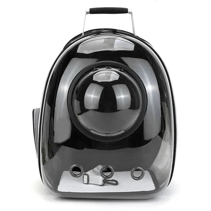 sac transport chien capsule bulle noir hublot fond blanc
