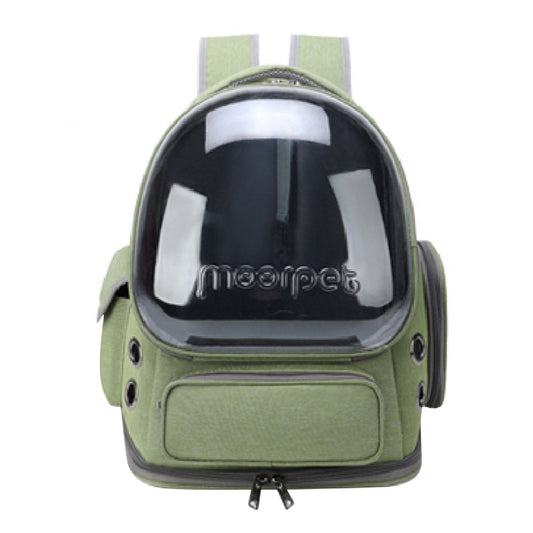 sac transport chien capsule vert hublot vue de face fond blanc