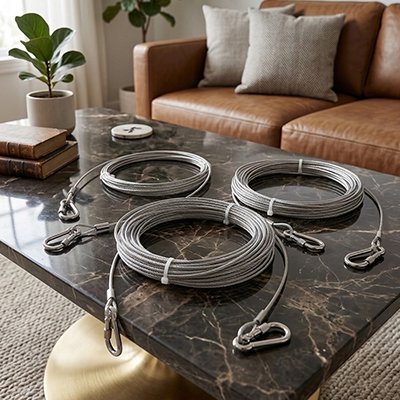sur table laisse cable pour chien